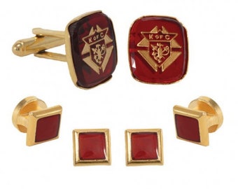 Knights of Columbus Insignia Studs and Cufflinks Set