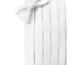 White Tuxedo Cummerbund and Bow Tie Sets in Assorted Patterns