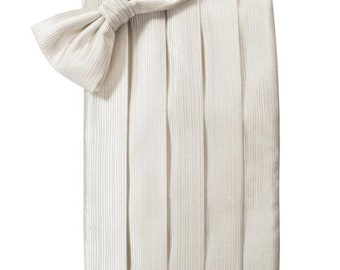 Ivory Tuxedo Cummerbund and Bow Tie Sets in Assorted Patterns