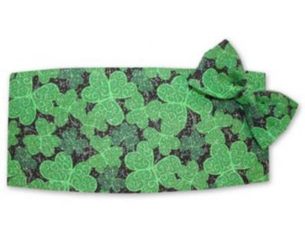 Shimmering Shamrocks Cummerbund and Tie Set