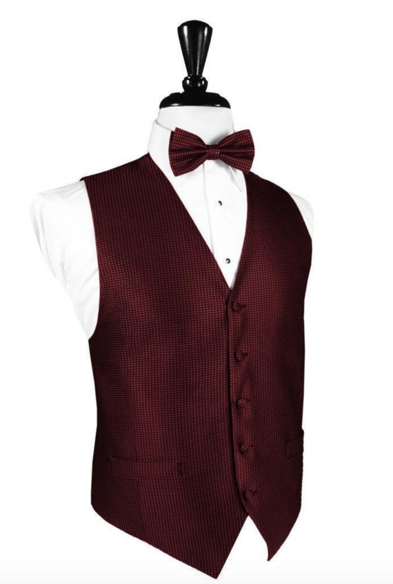 Wine Silk Weave Tuxedo Vest Wine Silk Weave Tuxedo Vest