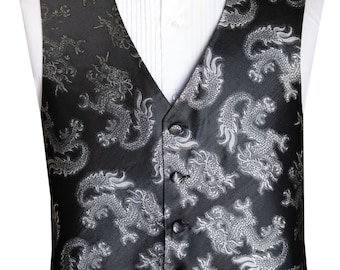 Silver Dragons Tuxedo Vest and Bow Tie