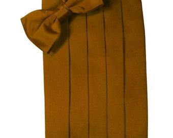Cognac Brown Tuxedo Cummerbund and Bow Tie Sets in Assorted Patterns
