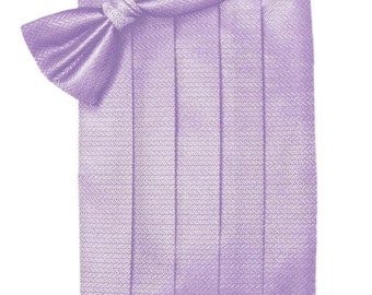 Lavender Tuxedo Cummerbund and Bow Tie Sets in Assorted Patterns