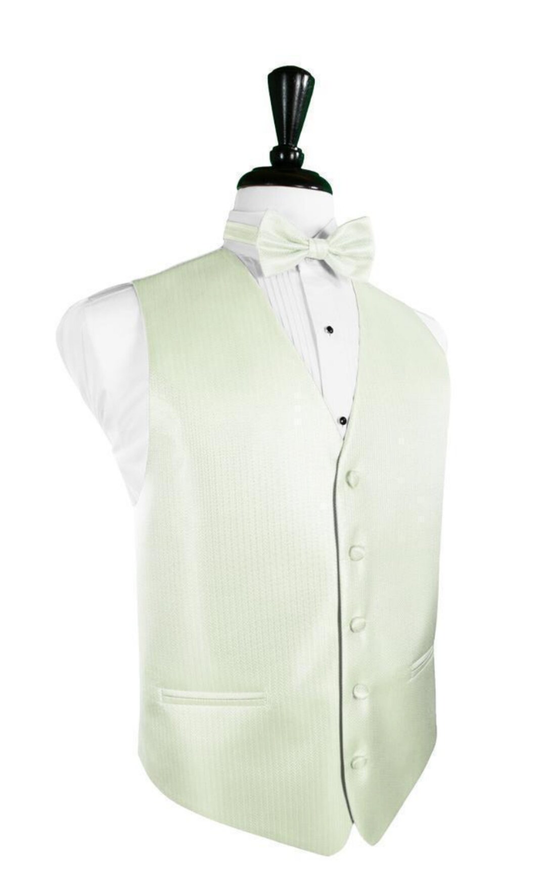 Lemon Herringbone Tuxedo Vest main image 1