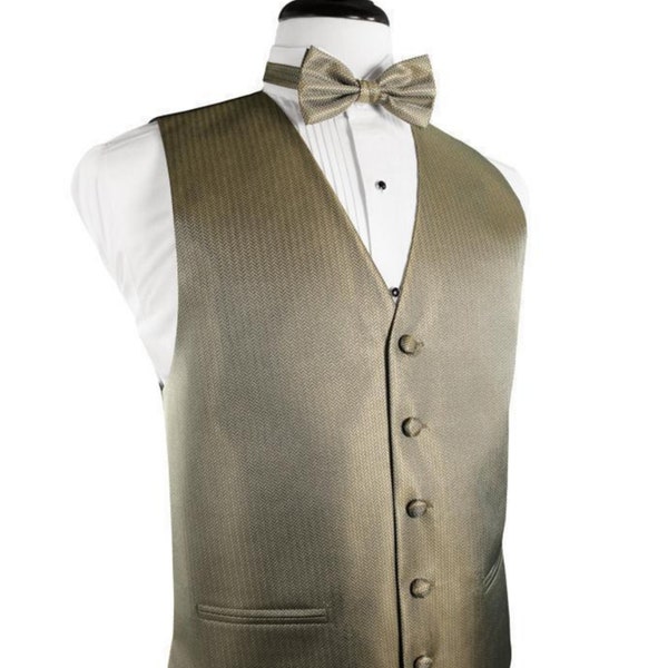 champagne vest and tie