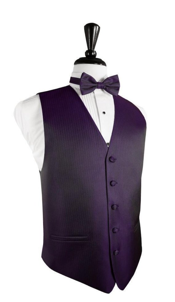 Plum Herringbone Tuxedo Vest Plum Herringbone Tuxedo Vest