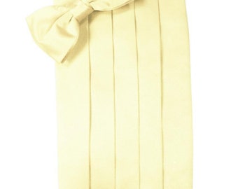 Canary Yellow Tuxedo Cummerbund and Bow Tie Sets in Assorted Patterns