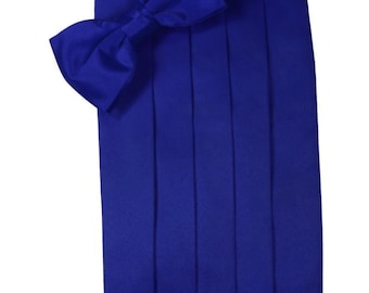 Royal Blue Tuxedo Cummerbund and Self-Tie Bow Tie Sets in Assorted Patterns