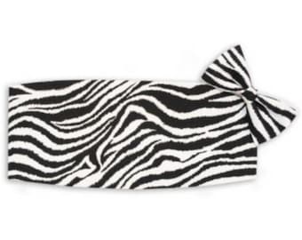 Zebra Tuxedo Cummerbund and Bow Tie Set