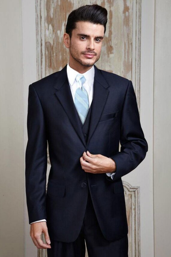 Midnight Navy Modern Fit 2 button Suit Etsy Singapore