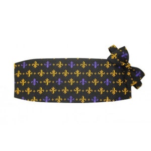 Mardi Gras fleur de lis-set buikband en vlinderstrik