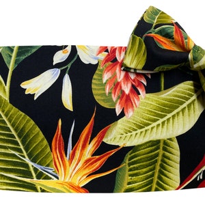 Hawaiian Ginger Floral Cummerbund and Tie Set