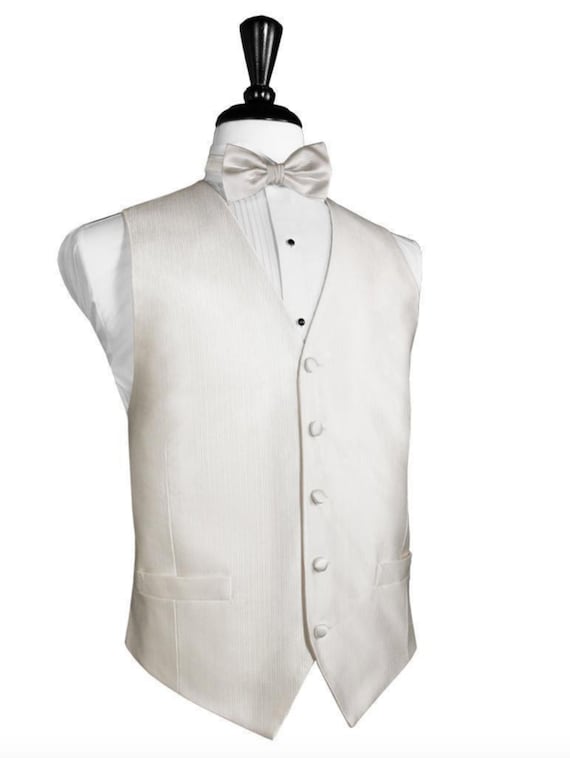 Ivory Faille Silk Tuxedo Vest Ivory Faille Silk Tuxedo Vest