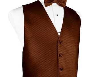 Cinnamon Tuxedo Vest and Bow Tie in Assorted Patterns