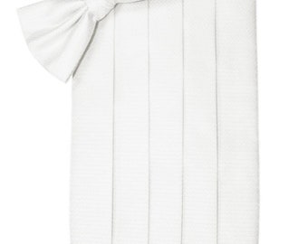 Diamond White Tuxedo Cummerbund and Bow Tie Sets in Assorted Patterns