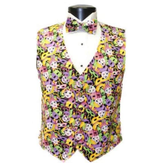 Mardi gras tuxedo vest and tie sale