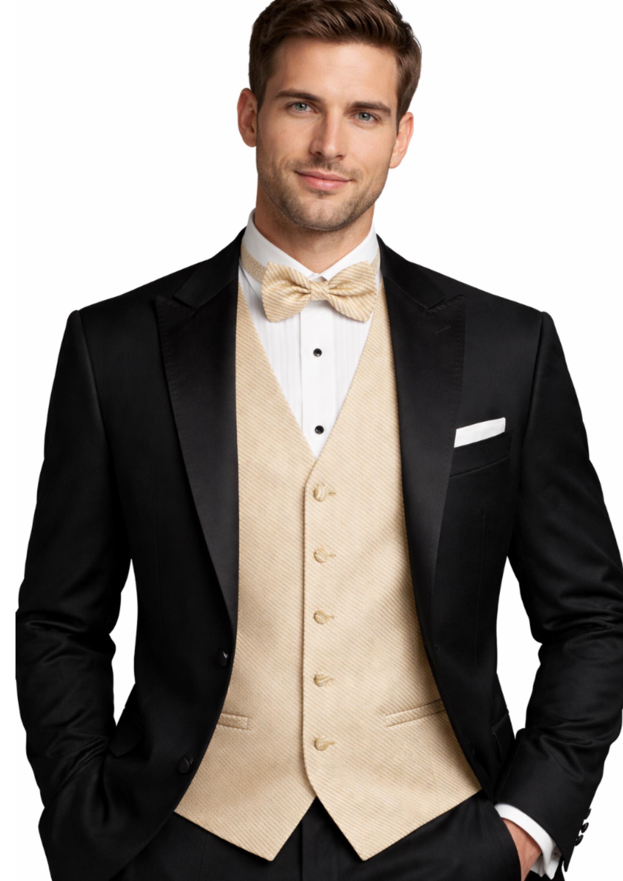 thumbnail image 2 of Men's Paisley Tuxedo Vest Set – XS To 6XL – With Tie, Bowtie & Hanky – Coral 2 of 6