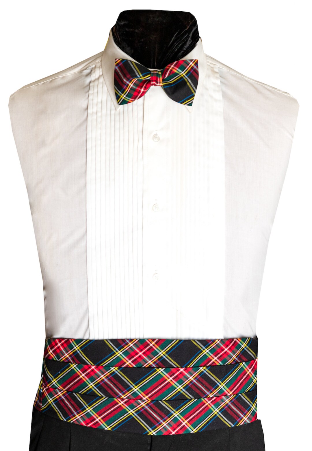 Christmas Tartan Plaid Cummerbund and Bow Tie Set Etsy