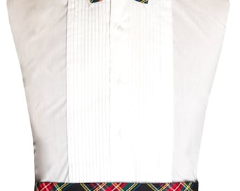 Christmas Tartan Plaid Cummerbund and Bow Tie Set