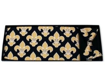 Mardi Gras Saints or Fleur De Lis ceinture et noeud papillon