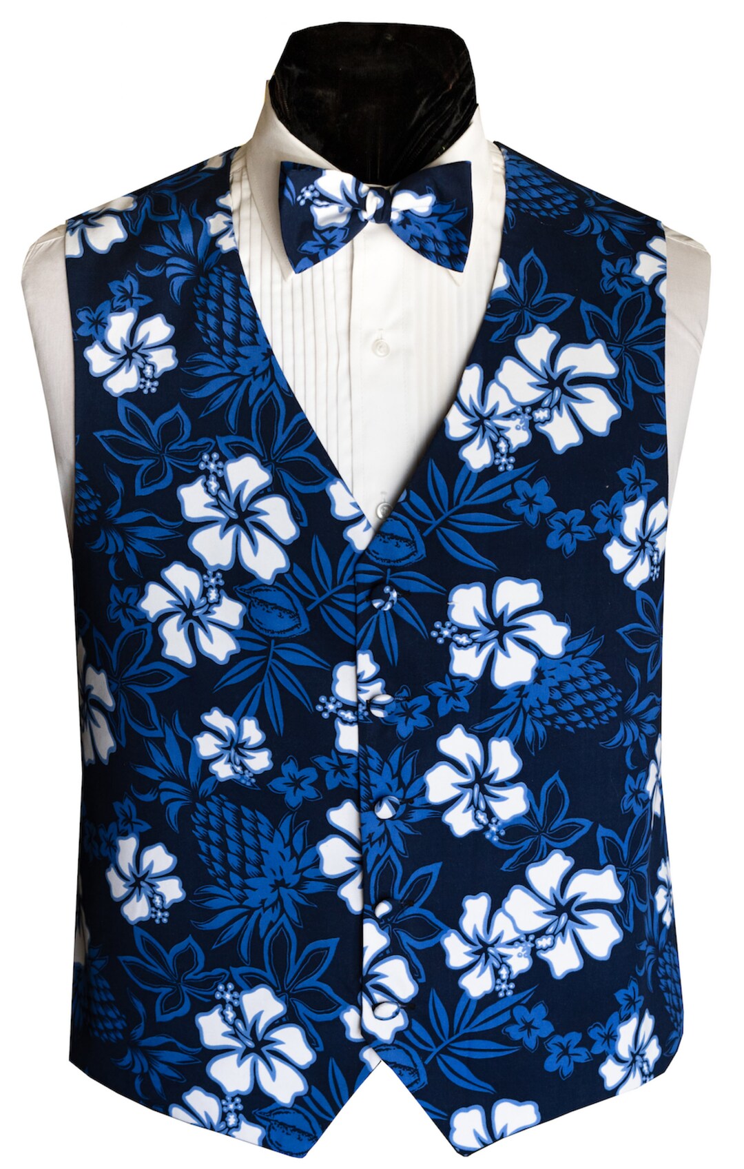 Blue Hawaii Tuxedo Vest and Bow Tie Etsy