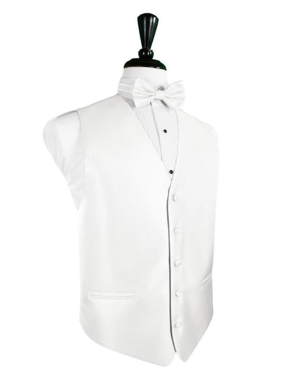 Diamond White Herringbone Tuxedo Vest Diamond White Herringbone Tuxedo Vest