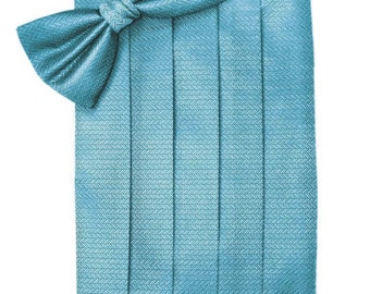 Blue Ice Tuxedo Cummerbund and Bow Tie Sets in Assorted Patterns