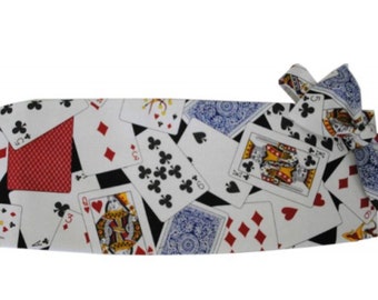 52 Card Pick Up Vegas Cummerbund and Tie Set