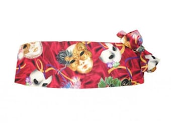 Mardi Gras Phantom Mask Cummerbund and Bow Tie Set