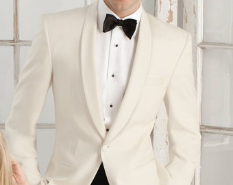 Slim Fit Light Ivory Dinner Jacket