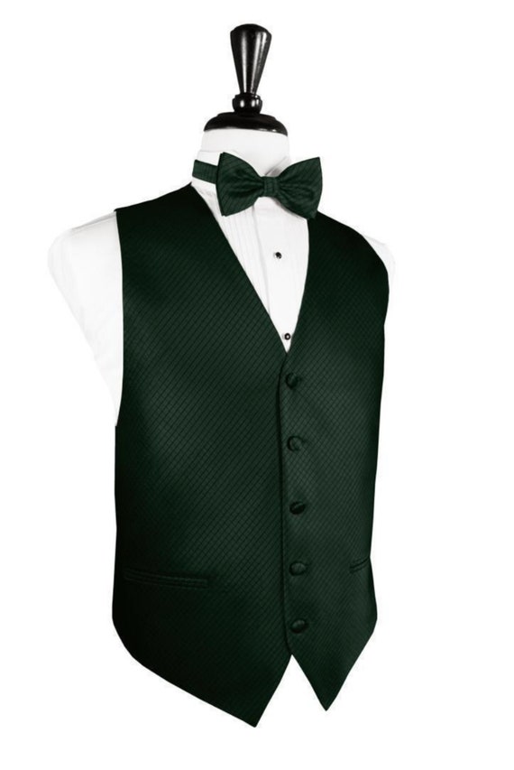 Hunter Green Tuxedo Vest and Bow Tie in Assorted Patterns Etsy UK