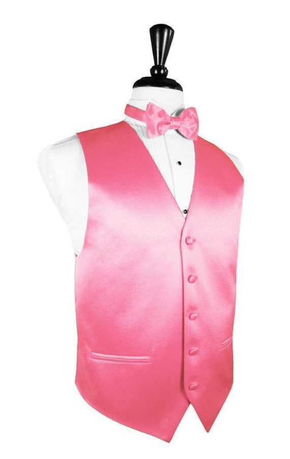 Bubblegum Pink Tuxedo Vest and Bow Tie in Assorted Patterns Etsy UK