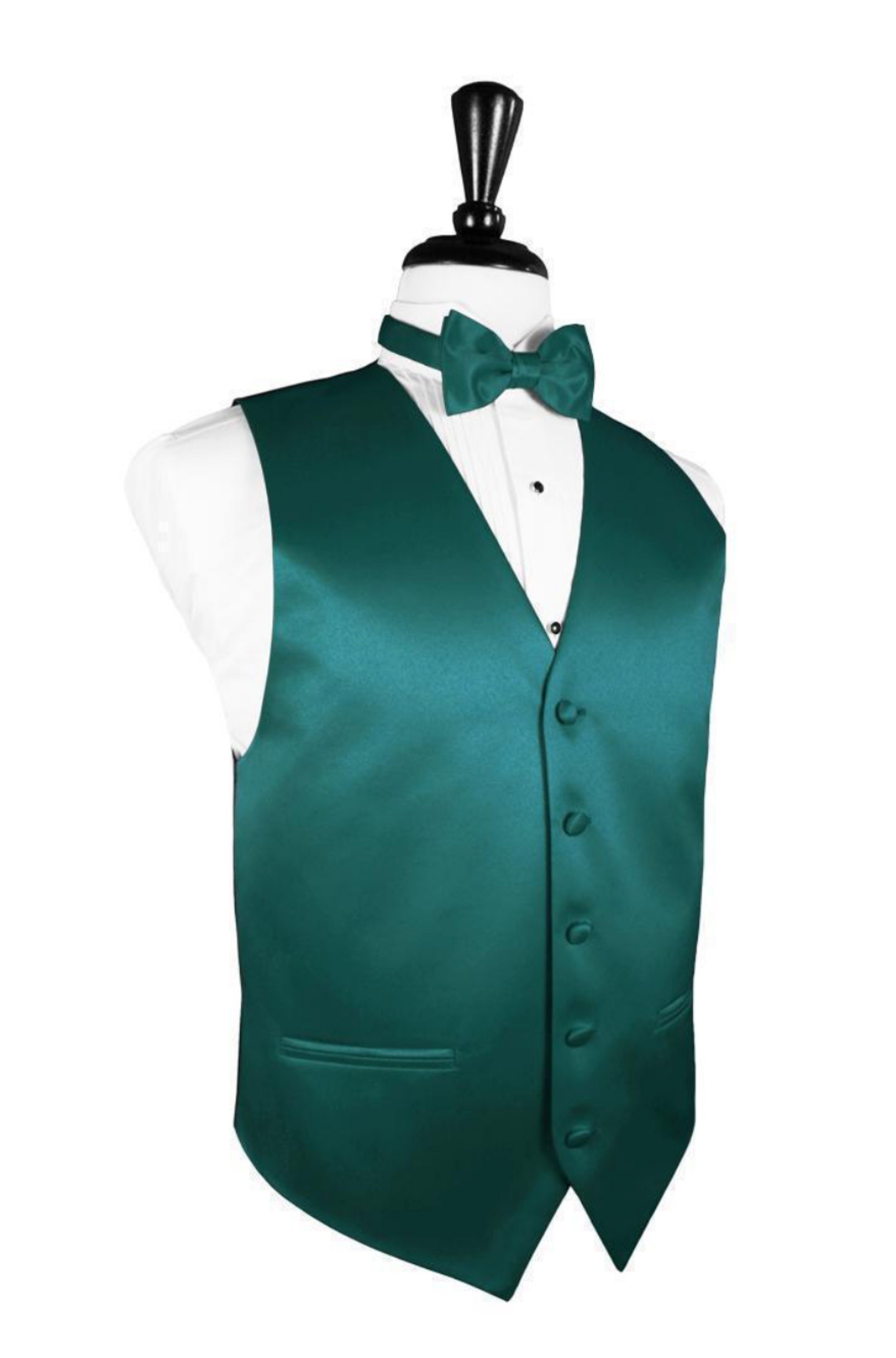 Emerald Green Men Vest Waistcoat and Straight Cut Bow Tie Suit / Tuxedo  Wedding