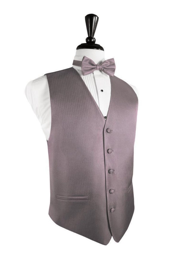 Frosty Pink Herringbone Tuxedo Vest Frosty Pink Herringbone Tuxedo Vest