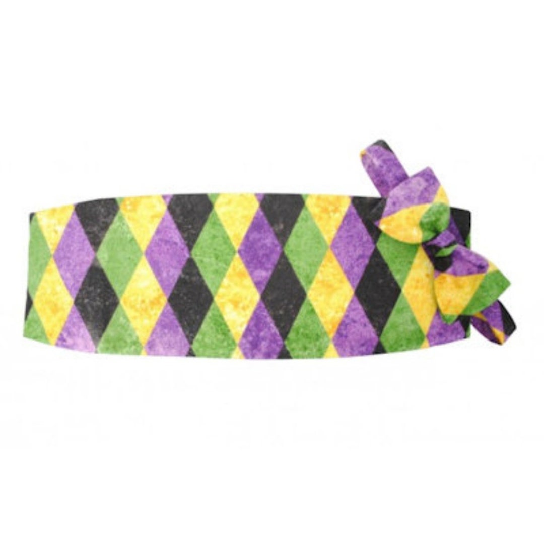 Mardi Gras Harlequin Cummerbund and Bow Tie Set Etsy