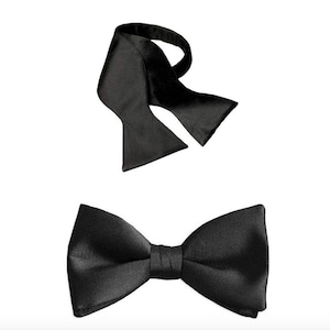 Black Silk Tie Yourself Bow Tie