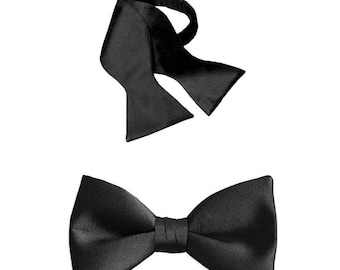 Black Silk Tie Yourself Bow Tie