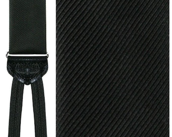 Black Silk Diagonal Twill Tuxedo/Suit Suspenders