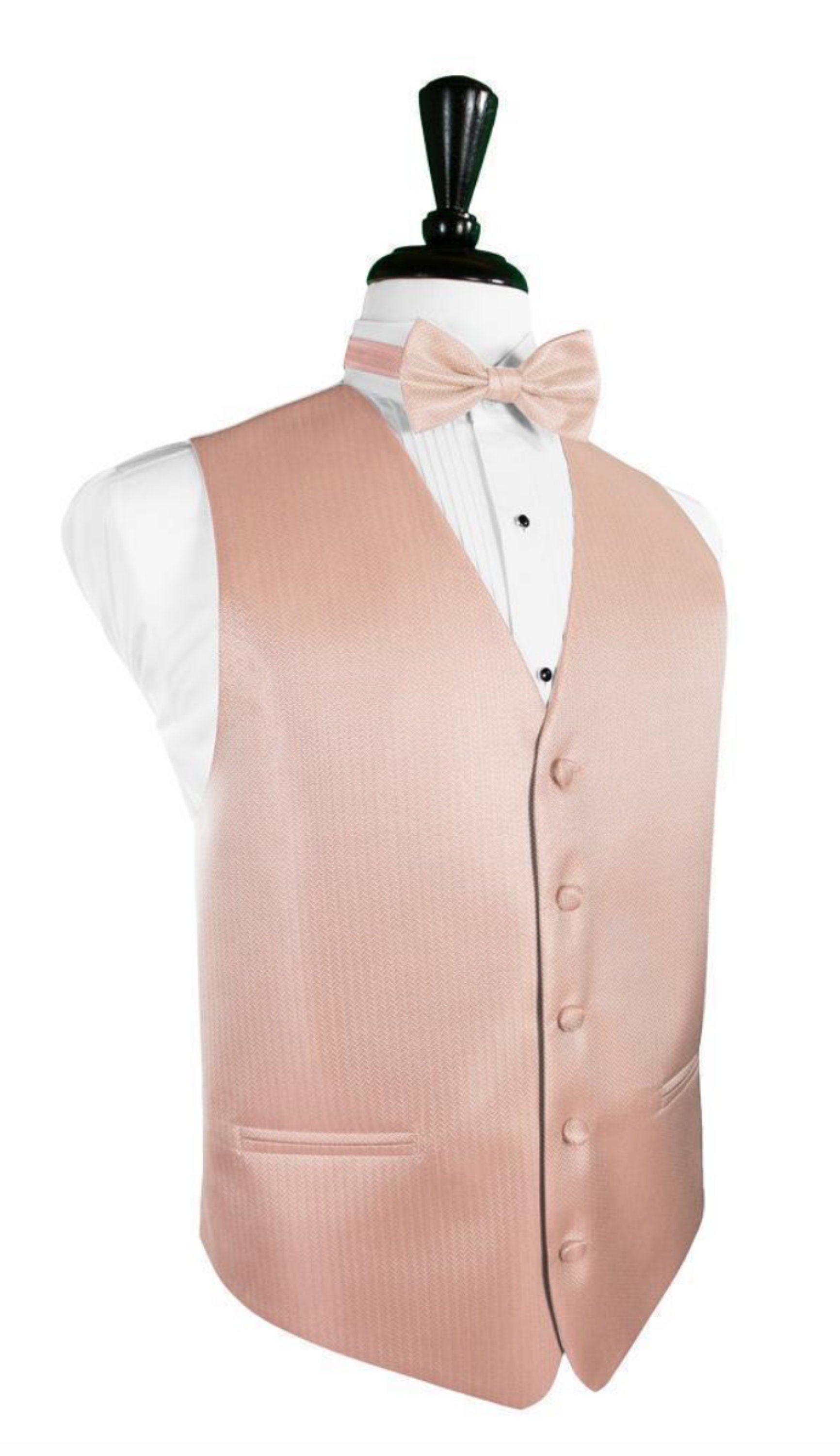 peach vest and tie