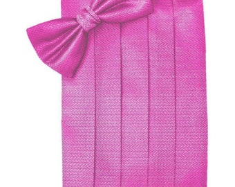 Fuchsia Tuxedo Cummerbund and Bow Tie Sets in Assorted Patterns