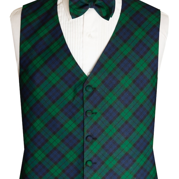 Mens Black Watch Vest Etsy