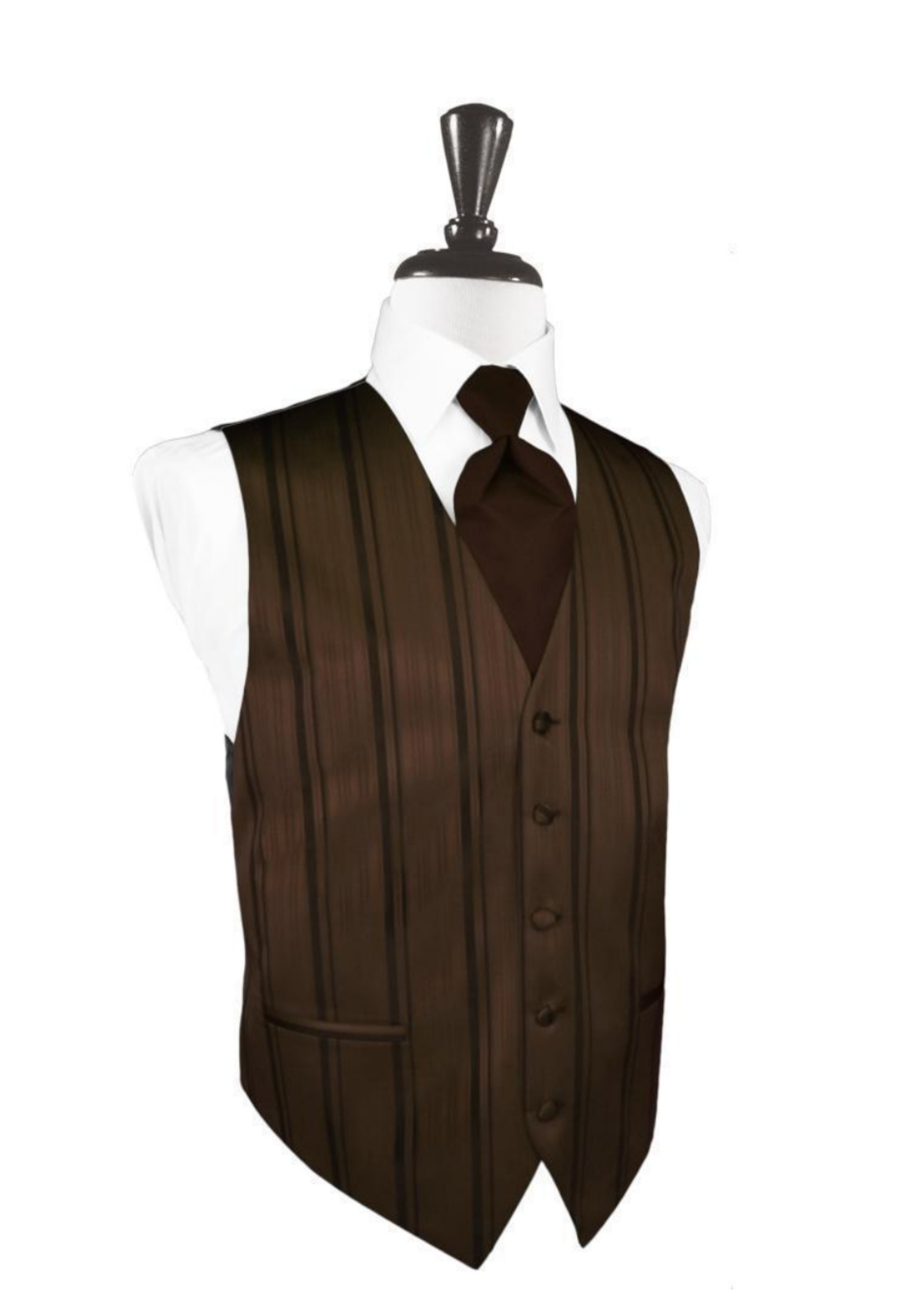 Chocolate Brown Tuxedo Vest and Bow Tie in Assorted Patterns