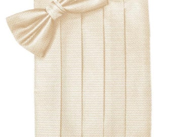 Sand Tuxedo Cummerbund and Bow Tie Sets in Assorted Patterns