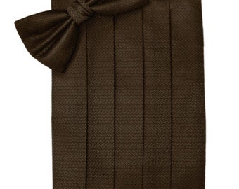 Chocolate Brown Tuxedo Cummerbund and Bow Tie Sets in Assorted Patterns