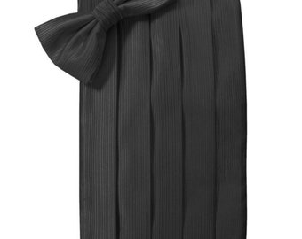 Black Tuxedo Cummerbund and Bow Tie Sets in Assorted Patterns