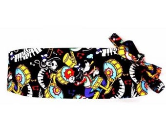 Cartoon One-Man Band Cummerbund and Bow Tie Set