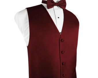 Claret Tuxedo Vest and Bow Tie in Assorted Patterns