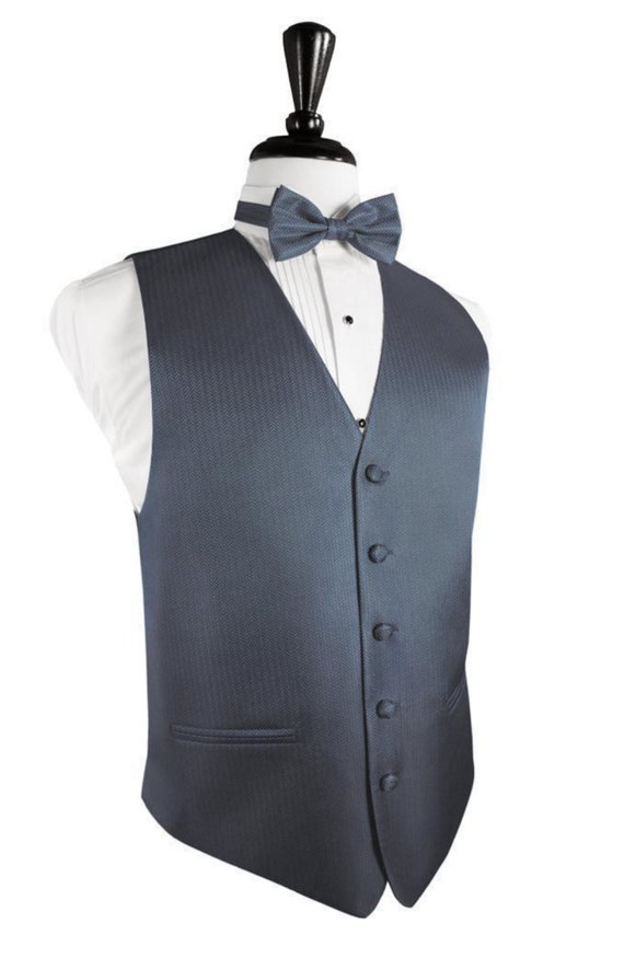 Desert Blue Herringbone Tuxedo Vest Desert Blue Herringbone Tuxedo Vest