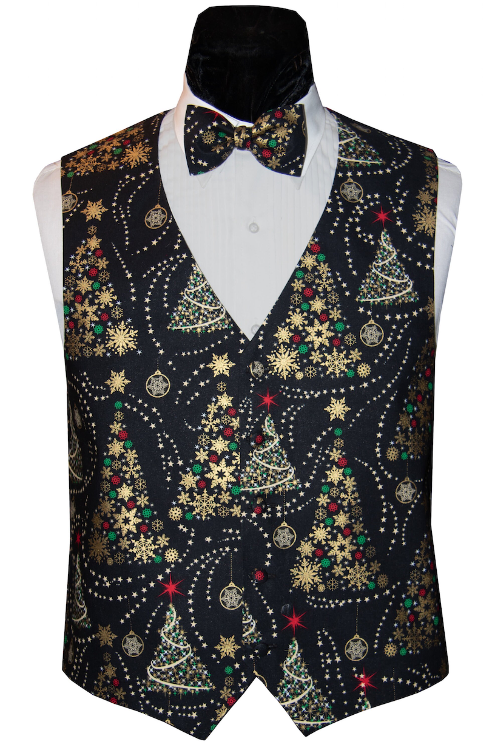 Christmas Tree Tuxedo Vest and Matching Bow Tie Etsy Christmas Vests